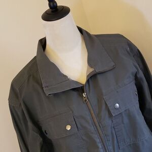 Columbia Men's s Olive Green Jacket Cargo Pockets, Size Large Cotton/Nylon Blend